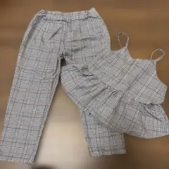 チェック柄キャミソール＆パンツセット 120cm