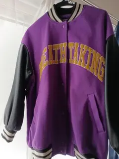 最終値下げ　ウィゴー　パープル　ロゴ入りスタジャン　アウター　フリーサイズ