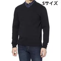 Sサイズ　セーター Vネック メンズ　ブラック