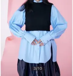 ENFOLD 23SS BACK-OPEN VEST 黒　ベスト　コットンのサムネイル