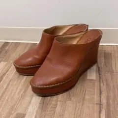 Chloé レザーウェッジソールミュール ブラウンのサムネイル