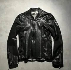 FACTOTUM bias zip leather riders jacket