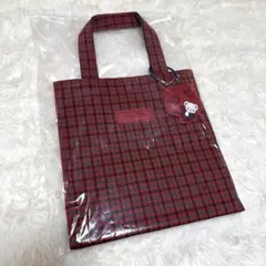 【新品正規品】ファミリア ギンガムチェック　赤　トートバッグ　小