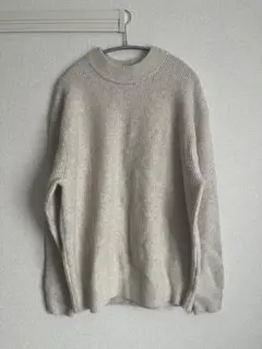 H*U様 ユニクロ ホワイト リブ編み セーター