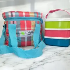 LOGOS チェック柄 ピクニックバスケット&ランチBOXセット