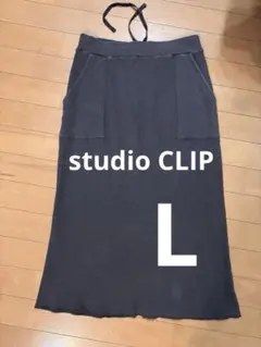 studio CLIP 綿100% ワッフル生地 スカート L ダークグレーのサムネイル