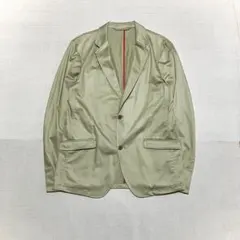 テーラードジャケット ベージュ　春コーデ 裏地オレンジライン カジュアル　L