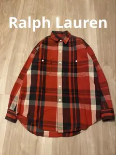 Ralph Lauren レッド系チェック ネルシャツ サイズ6