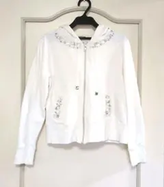 レッセパッセ　LAISSE PASSE　 ビジュー パーカー ホワイト　パールのサムネイル