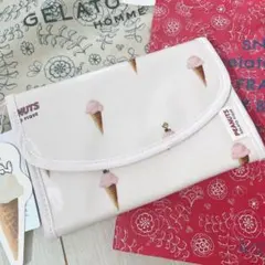 新品タグ付き　ジェラートピケ　母子手帳　スヌーピ　アイス柄　ピーナッツ