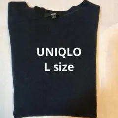 ユニクロ 100%カシミア クルーネック ニット ネイビー