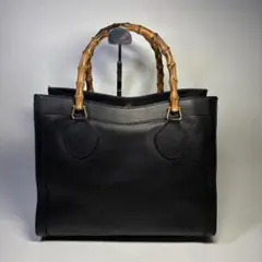 美品GUCCI グッチ バンブー ダイアナ ハンドバッグ レザー　黒　ブラック