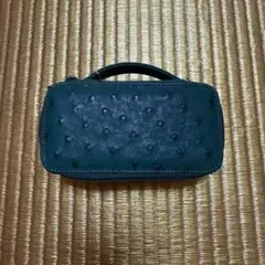 【未使用】オーストリッチレザー ポーチ グリーン タグ付き