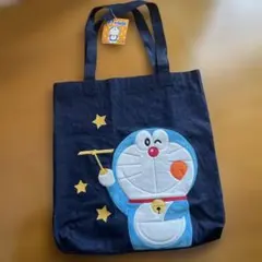 新品　ドラえもん トートバッグ デニム　ネイビーのサムネイル