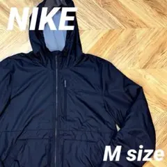 【超美品】NIKE ナイロンジャケット 裏地フリース ダブルジップM
