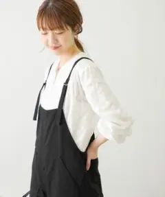 アーバンリサーチサニーレーベル　ドビーエアリーコットンギャザーブラウス