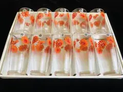 昭和レトロ ガラスコップ(大小・各5) 10個