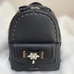 SAMANTHAVEGA サマンサベガ ビジューリボンリュック 小 黒