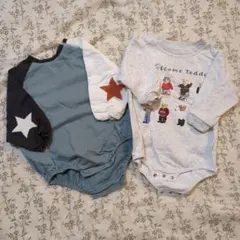 長袖ロンパース２枚セット