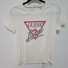 GUESS 半袖Tシャツ ホワイト ラインストーンロゴ。Mのサムネイル