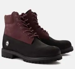 ティンバーランド ハイカットブーツ 黒とバーガンディ