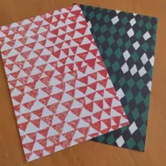 ポストカードセット《 赤白＆緑黒》模様各１枚