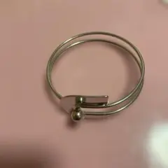 シルバー メタル製 二重バングル