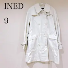 INED イネド　トレンチコート　ベージュ　9号　ボタン　シンプル　オフィス　春