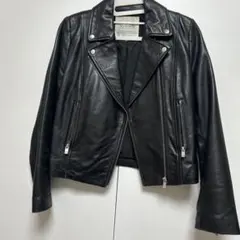 ブラックレザーライダースジャケット