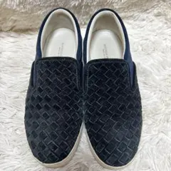 BOTTEGA VENETA イントレチャート　スリッポン　靴　ネイビー