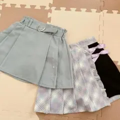 女の子　スカート　キュロット　スコート　2点セット　130
