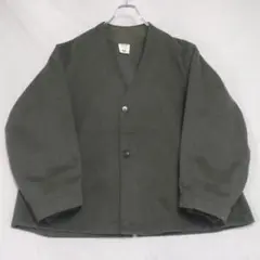 【美品】オアスロウ　ノーカラー　エンジニア　ヘリンボーンツイードジャケット orslow】ヘリンボーンツイード ノーカラージャケットエンジニア