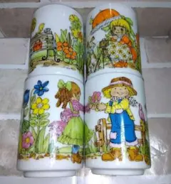 昭和レトロ　湯呑み茶碗　コップ　ファンシー雑貨　４点セット
