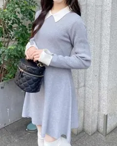 INGNI(イング) 襟付ニットワンピース