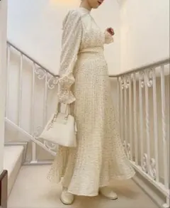 ナイスクラップ　NICE CLAUP バック リボン ロングワンピース