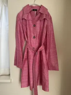 美品alberto bianiシルクギンガムチェックコートのサムネイル