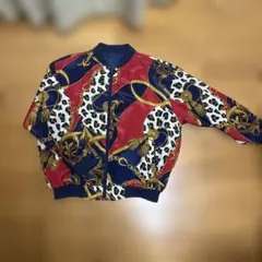 韓国古着　カラフル レオパード柄 ナイロンジャケット