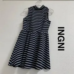 【美品】INGNI ネイビー　ボーダー ミニワンピース　M