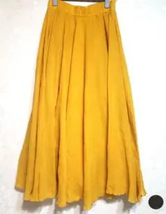 【匿名配送】ロング　フレアスカート マスタード ゴールドイエロー