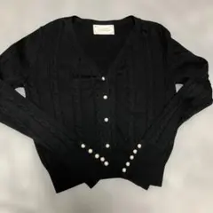 ミッシェルマカロン　リブ編みニットカーディガン