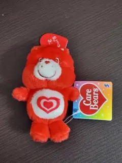 ケアベア ハートチャーム付きマスコット 赤 レッド