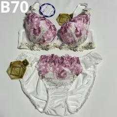 ドゥペルル　桜　白　下着　セット　ブラ　ショーツ　スリールコルザ　ホワイトのサムネイル
