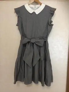 【美品】エブリン ギンガムチェック ワンピース 黒