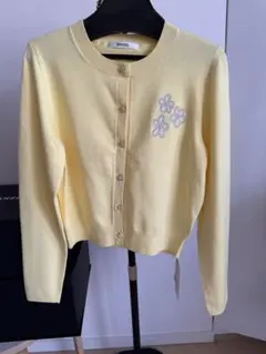 SNIDEL フラワーモチーフワンポイントカーディガン