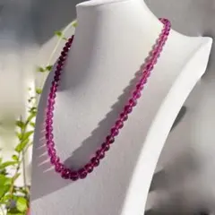 ★天然石★美しいローズ色♡フローライト（蛍石）ネックレス