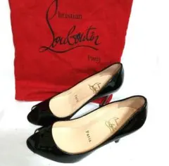 ✨極美品✨ルブタン ブラック オープントゥ ハイヒール 21cm