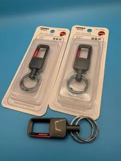ダブルキーリング、キーホルダー 3個セット　亜鉛合金