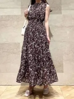 snidel プリントプリーツワンピース