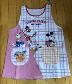 未使用　やや汚れあり　ミッキーマウス 保育士エプロン　M〜L ピンク
