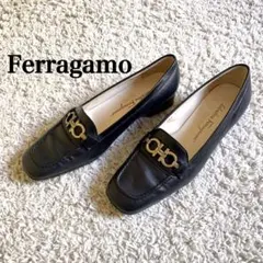 【美品】Ferragamo ローファー　ガンチーニ　6 1/2D 黒 パンプスのサムネイル